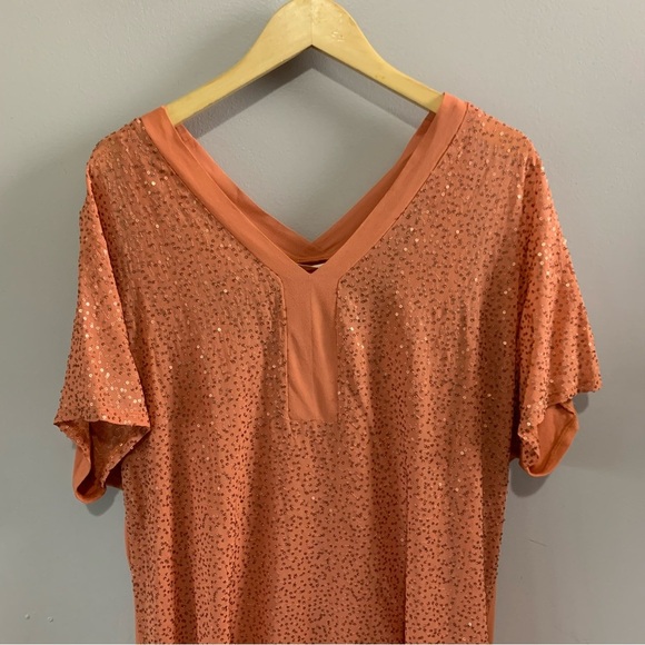 Soft Surroundings Aragon Resplendent Dress Sequins High Low Hem Womens L Large - Picture 3 of 8